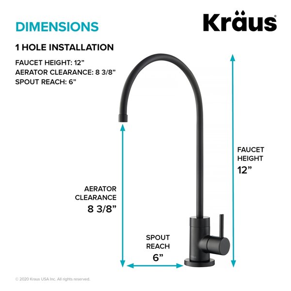 Kraus Purita Drinking Water Dispenser Beverage Kitchen Faucet in Matte