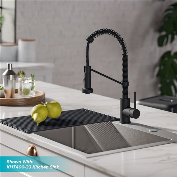 Kraus Bolden Kitchen Faucet with Soap Dispenser in Matte Black Finish ...