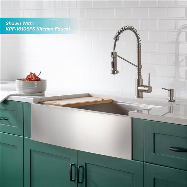 KRAUS Kore Workstation Farmhouse Residential Kitchen Sink - 32.88-in x 20.25-in