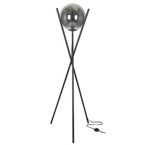 Dainolite Pamela Floor Lamp - 1-Light - 59.75-in - Matte Black