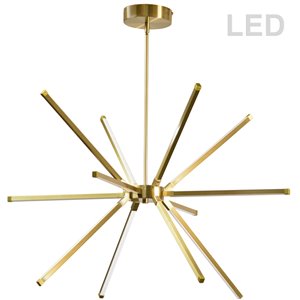 Dainolite Array Chandelier - 12-Light - 20.5-in - Aged Brass