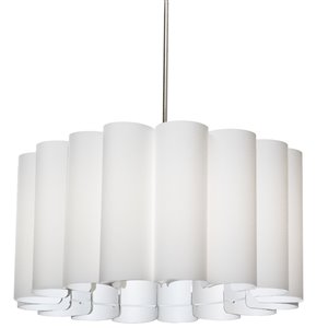Dainolite Sandra Pendant Light - 4-Light - 24-in x 12-in - Polished Chrome/White