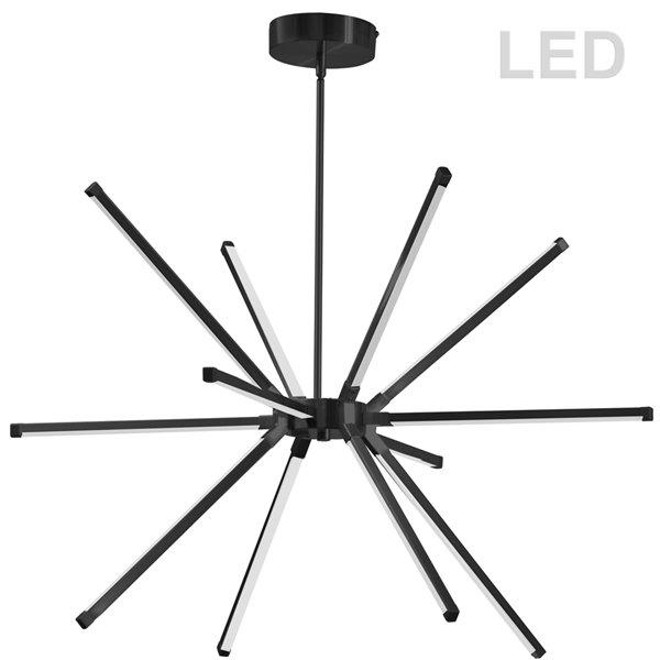 Dainolite Array Chandelier - 12-Light - 20.5-in - Matte Black