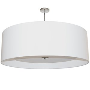 Luminaire suspendu à 4 lumières Helena de Dainolite, 30 po x 20 po, chrome poli/blanc