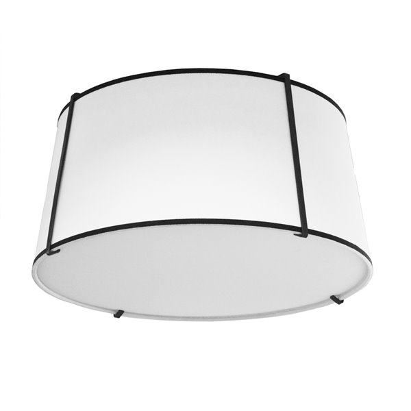 Dainolite Trapezoid Flush-Mount Light - 3-Light - 16-in x 8-in - White