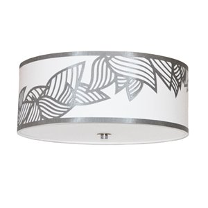 Dainolite Sophia Flush-Mount Light - 4-Light - 19-in x 7-in - White and Silver