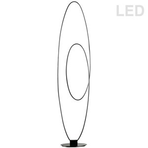 Lampe sur pied Phoenix de Dainolite, 1 lumière, 60 po, noir mat