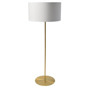 Lampe sur pied Maine de Dainolite, 1 lumière, 61 po, laiton vieilli/blanc
