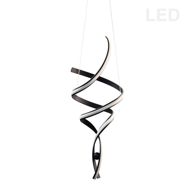 Dainolite Irene Pendant Light - 2-Light - 15-in x 39-in - Matte Black
