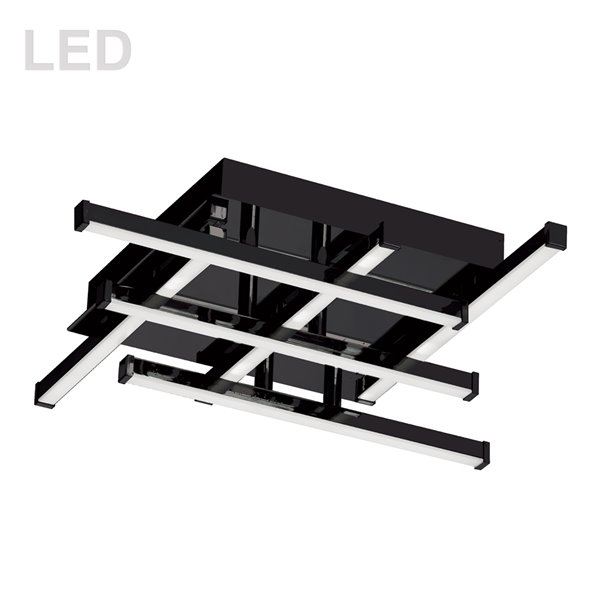 Plafonnier Summit de Dainolite, 6 lumières, 14,75 po x 3,25 po, noir mat