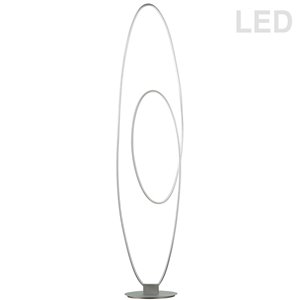 Lampe sur pied Phoenix de Dainolite, 1 lumière, 60 po, argent