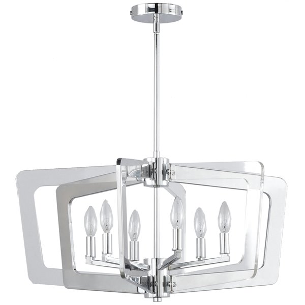 Lustre à 6 lumières StillWater de Dainolite, 13.5 po, chrome poli SWR ...