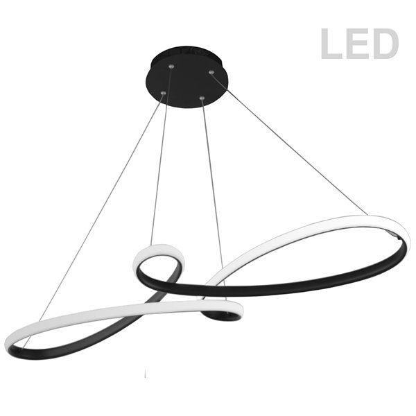 Luminaire suspendu à 1 lumière Nola de Dainolite, 43.5 po x 3 po, noir mat