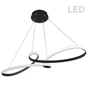 Luminaire suspendu à 1 lumière Nola de Dainolite, 43.5 po x 3 po, noir mat