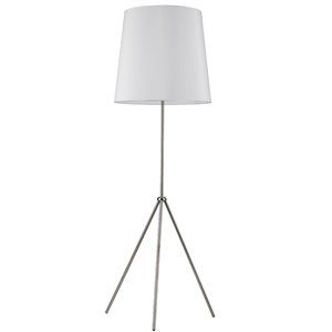 Lampe sur pied Tripod de Dainolite, 1 lumière, 72 po, chrome satiné