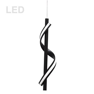 Luminaire suspendu à 1 lumière Justine de Dainolite, 3.25 po x 17.75 po, noir mat