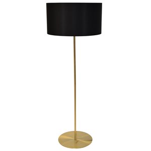 Lampe sur pied Maine de Dainolite, 1 lumière, 61 po, laiton vieilli/noir