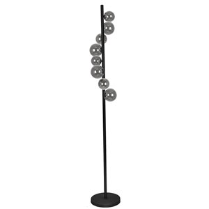 Lampe sur pied Glasgow de Dainolite, 8 lumières, 63 po, noir mat