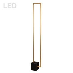 Lampe sur pied Florence de Dainolite, 1 lumière, 54,75 po, laiton vieilli