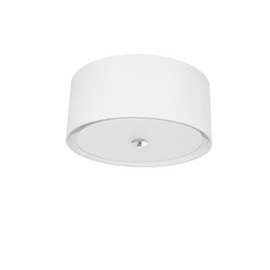 Dainolite Helena Flush-Mount Light - 3-Light - 16-in x 7-in - White