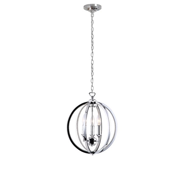 Lustre à 3 lumières Karland de Dainolite, 15 po, chrome poli