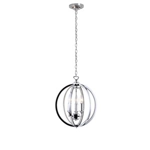 Lustre à 3 lumières Karland de Dainolite, 15 po, chrome poli