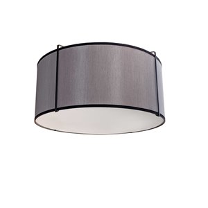 Dainolite Trapazoid Flush-Mount Light - 2-Light - 12-in x 8-in - Black and White