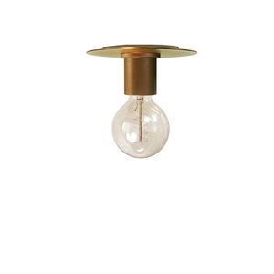 Dainolite Roswell Flush-Mount Light - 1-Light - 7.9-in x 3.3-in - Aged Brass