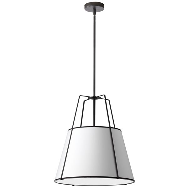 Dainolite Trapezoid Pendant Light - 3-Light - 24-in x 26-in - Matte Black