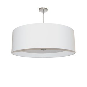 Dainolite Helena Pendant Light - 4-Light - 22-in x 10-in - Polished Chrome/White