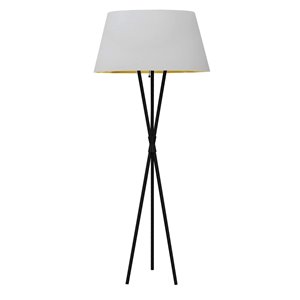 Lampe sur pied Gabriela de Dainolite, 1 lumière, 60,5 po, noir mat/blanc