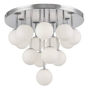 Dainolite Megallan Flush-Mount Light - 14-Light - 19.75-in x 16.5-in - Polished Chrome