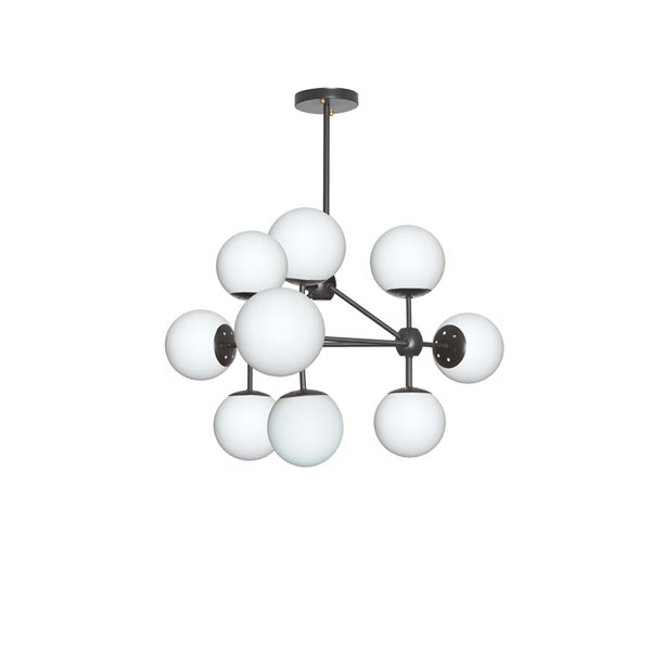 Dainolite Domi Chandelier - 9-Light - 17-in - Black