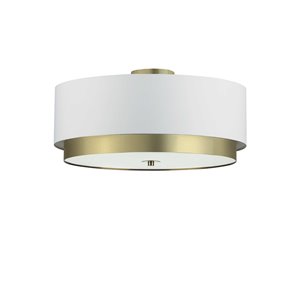 Dainolite Larkin Flush-Mount Light - 4-Light - 20-in x 9-in - Aged Brass