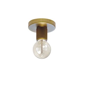 Dainolite Roswell Flush-Mount Light - 1-Light - 4.75-in x 3.15-in - Aged Brass