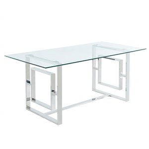 Table à manger !nspire contemporaine verre clair et chrome, 71 po