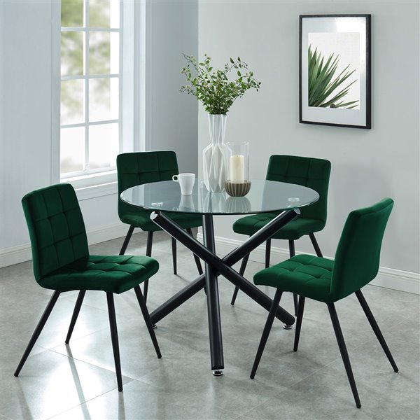 Whi Contemporary Round Glass Dining, Modern Round Glass Dining Table