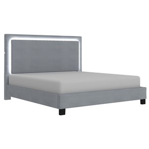 !nspire Platform Bed with Light - Grey - King
