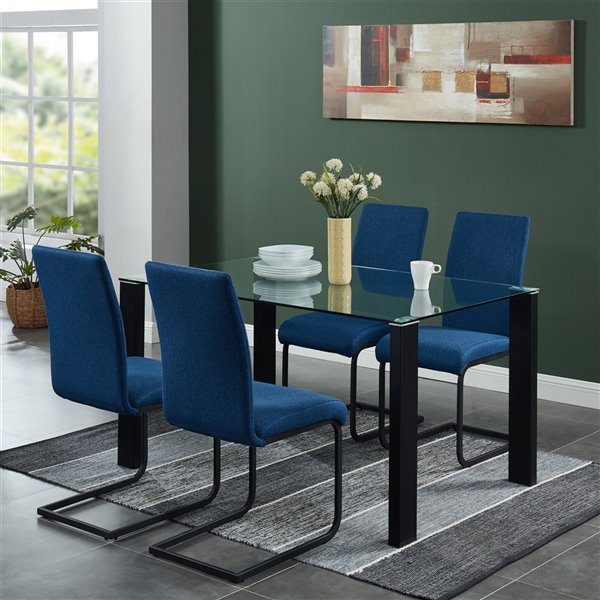 Whi Contemporary Glass Dining Table, Modern Glass Dining Table
