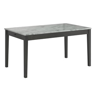 Table de salle à manger !nspire contemporaine en simili-marbre, grise, 59.75 po