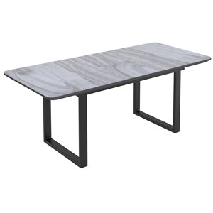 !nspire Contemporary Faux Marble Dining Table - Black - 63-in