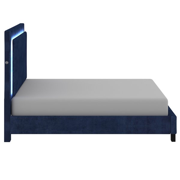 !nspire Platform Bed with Light - Blue - King
