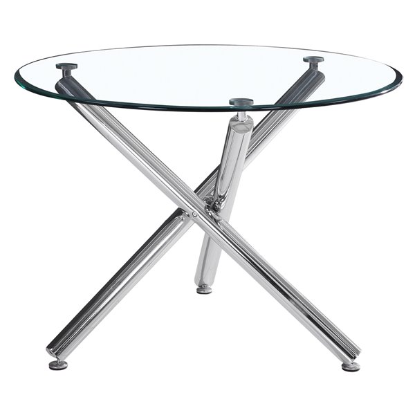 Whi Contemporary Round Glass Dining, 40 Round Glass Table Topper