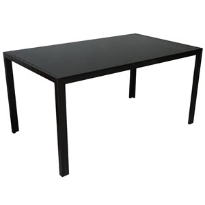 WHI Contemporary Black Glass Dining Table - 55-in