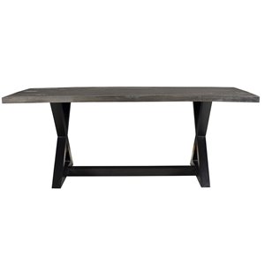 Table de salle à manger !nspire en bois massif au fini noir, 78 po