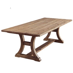 Table salle à manger !nspire en bois massif en pin d'époque, 77 po
