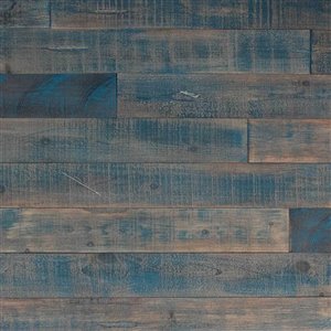 Panneau mural effet de bois recyclé ISH d'AS-IS BRAND -5 po x 4 pi, blue