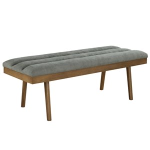 Banc d'appoint WHI contemporain, gris délavé et bleu, 48 po x 18.25 po