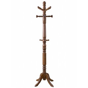 Portemanteaux WHI Roxton bois massif avec dessus pivotant, noyer, 17 po x 17 po x 73.25 po H