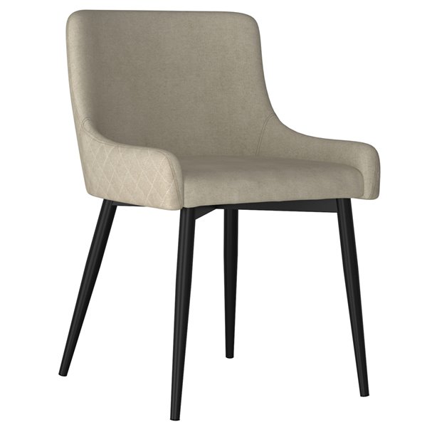 Nspire Bianca Mid Century Upholstered, Arm Dining Chairs With Black Legs